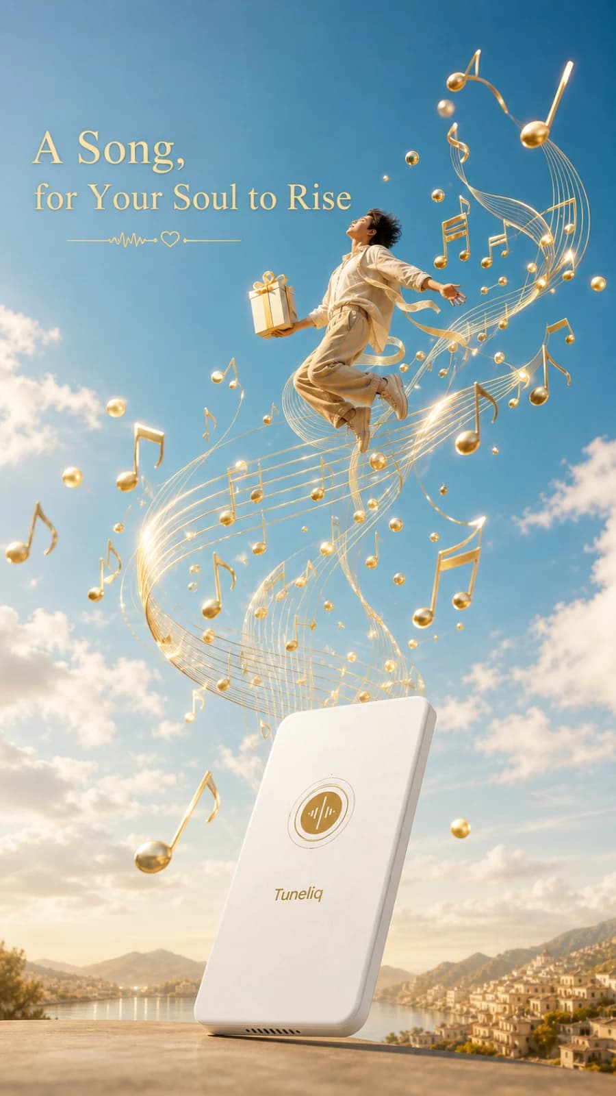 Tuneliq Card holding a personal song as a physical gift